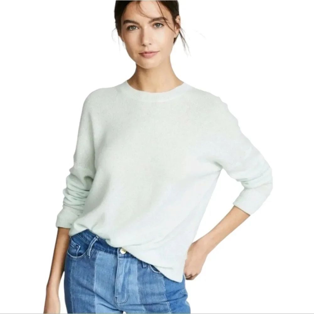 Theory Cashmere Sweater Karenia Light Seafoam Green Crewneck Size P